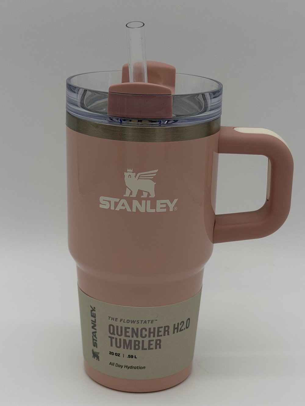 Stanley Quencher H2.0 Tumbler with Handle and Straw 20 oz | Peach Whip Gloss
